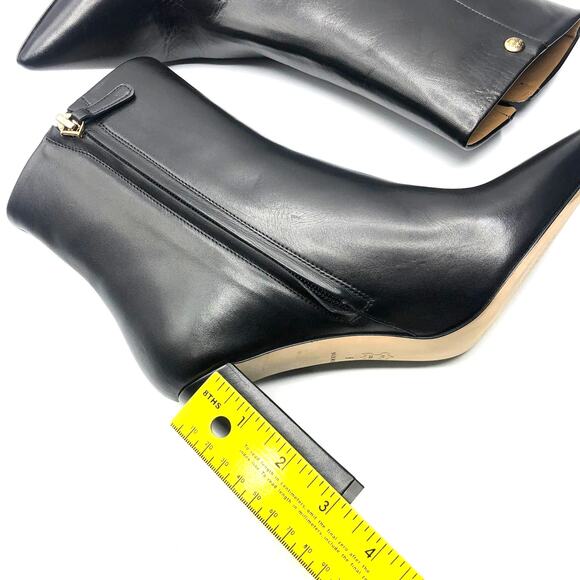 Tory Burch Womens Penelope Leather Ankle Pointed Toe Booties Black 8 New - Picture 5 of 10